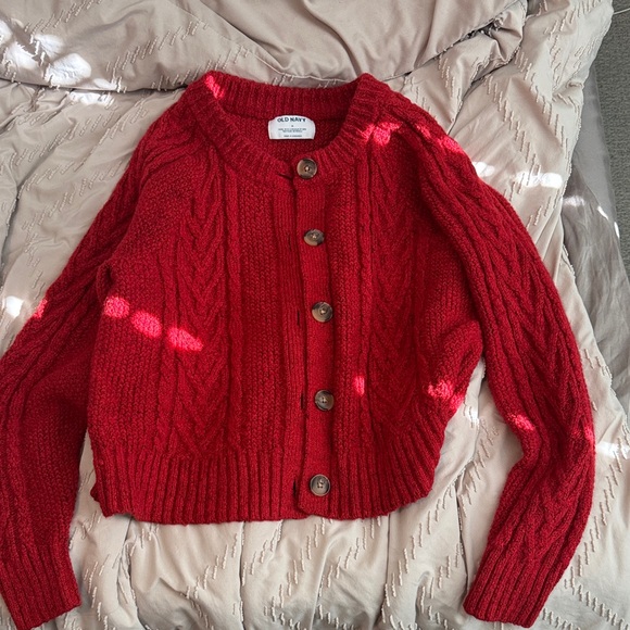 Old Navy Sweaters - Old Navy Red Button-Up Cardigan